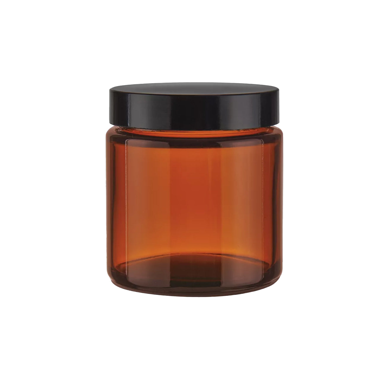 PL Candle Amber Jar 4 oz Black Lid