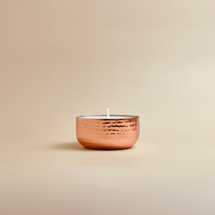 Soy Candle in Copper Colored Metal Bowl