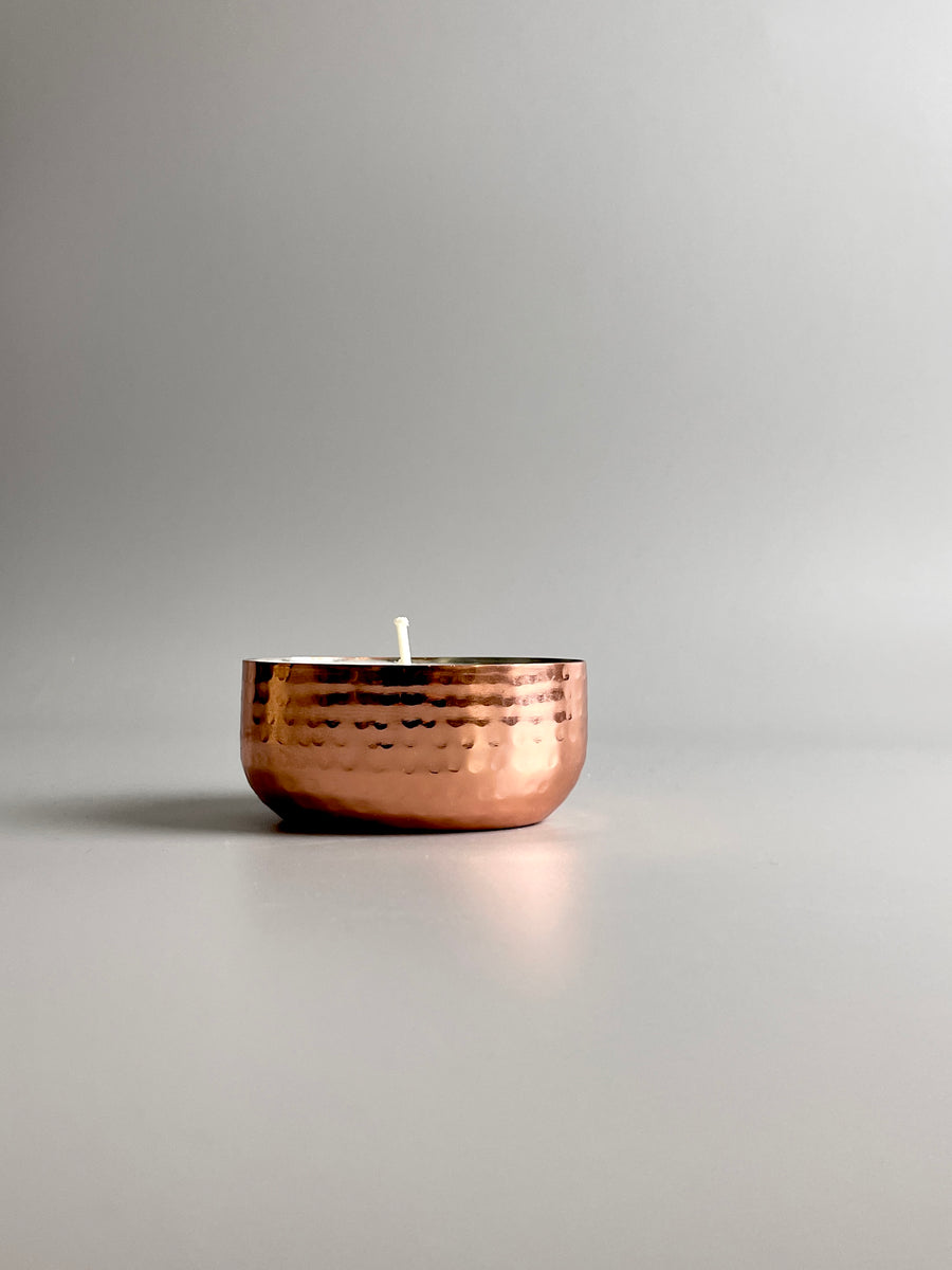 Soy Candle in Copper Colored Metal Bowl