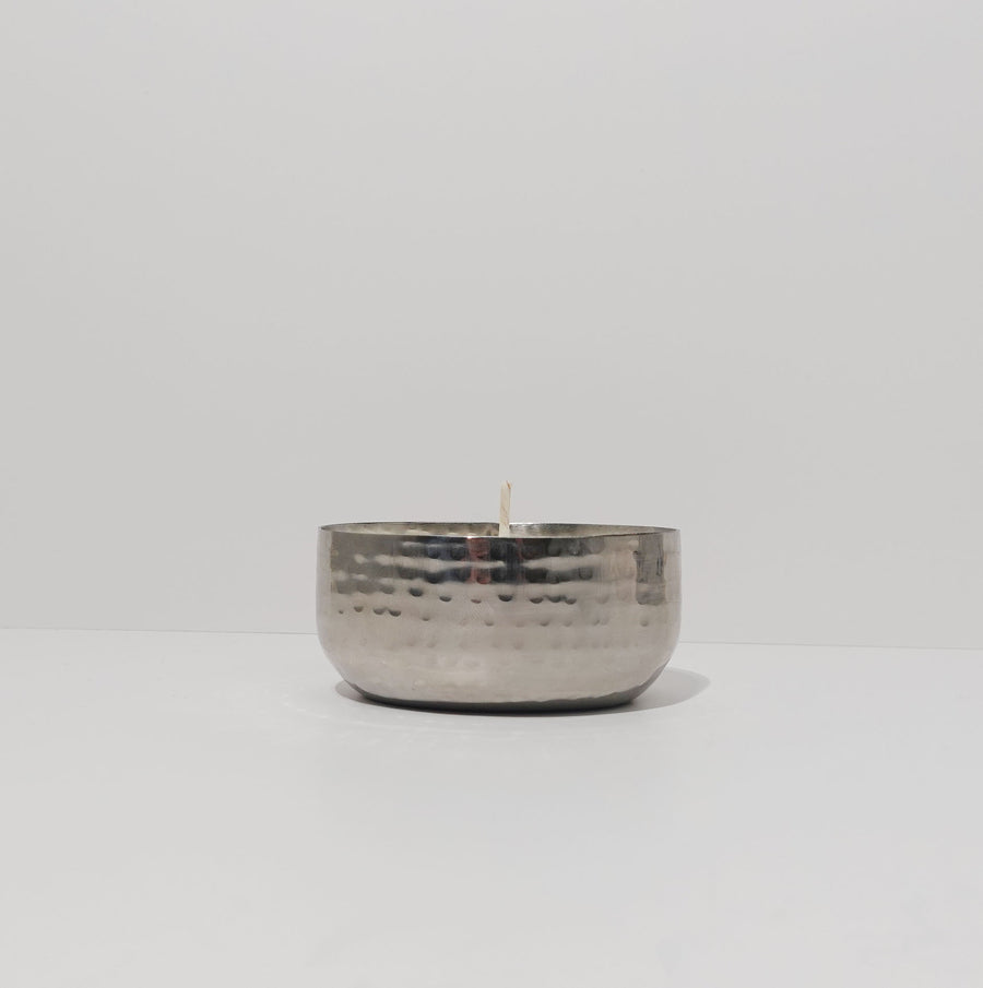 Soy Candle in Stainless Steel Bowl