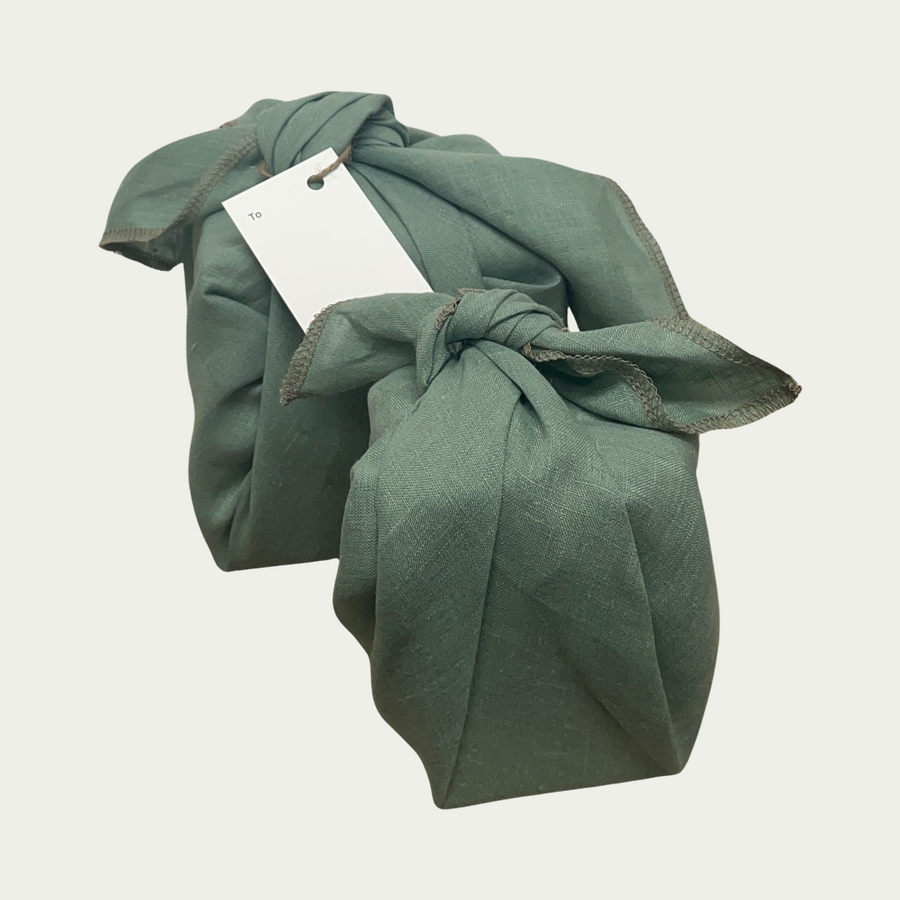 Linen Kitchen Towel Gift Wrap Set