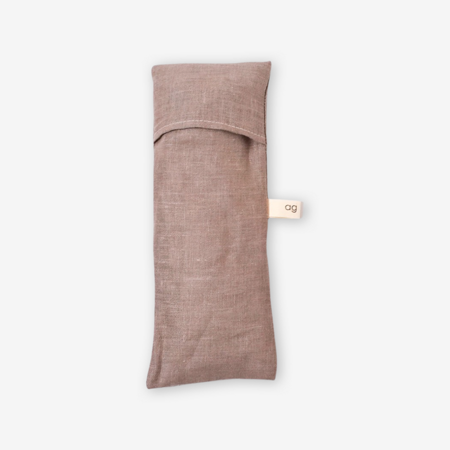 Linen Eye Pillow with Lavender and Flaxseed in Dune