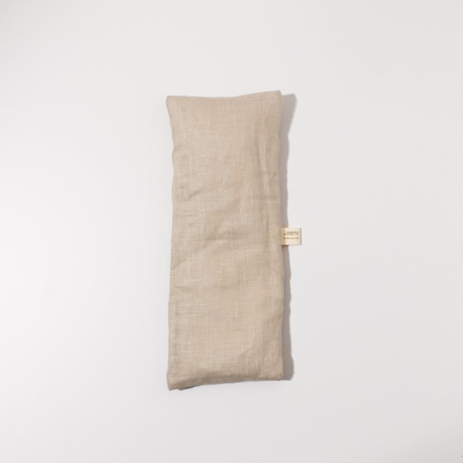 Linen Eye Pillow with Lavender and Flaxseed in Oatmeal